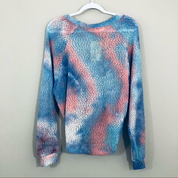 NWT Vintage Havana Pink Blue Tie Dye Sweater - Picture 3 of 6